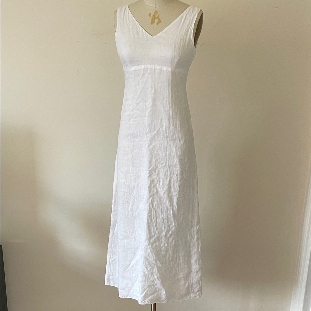 Banana Republic Linen White Maxi Dress